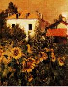 Gustave Caillebotte Sunflowers, Garden at Petit Gennevilliers oil on canvas